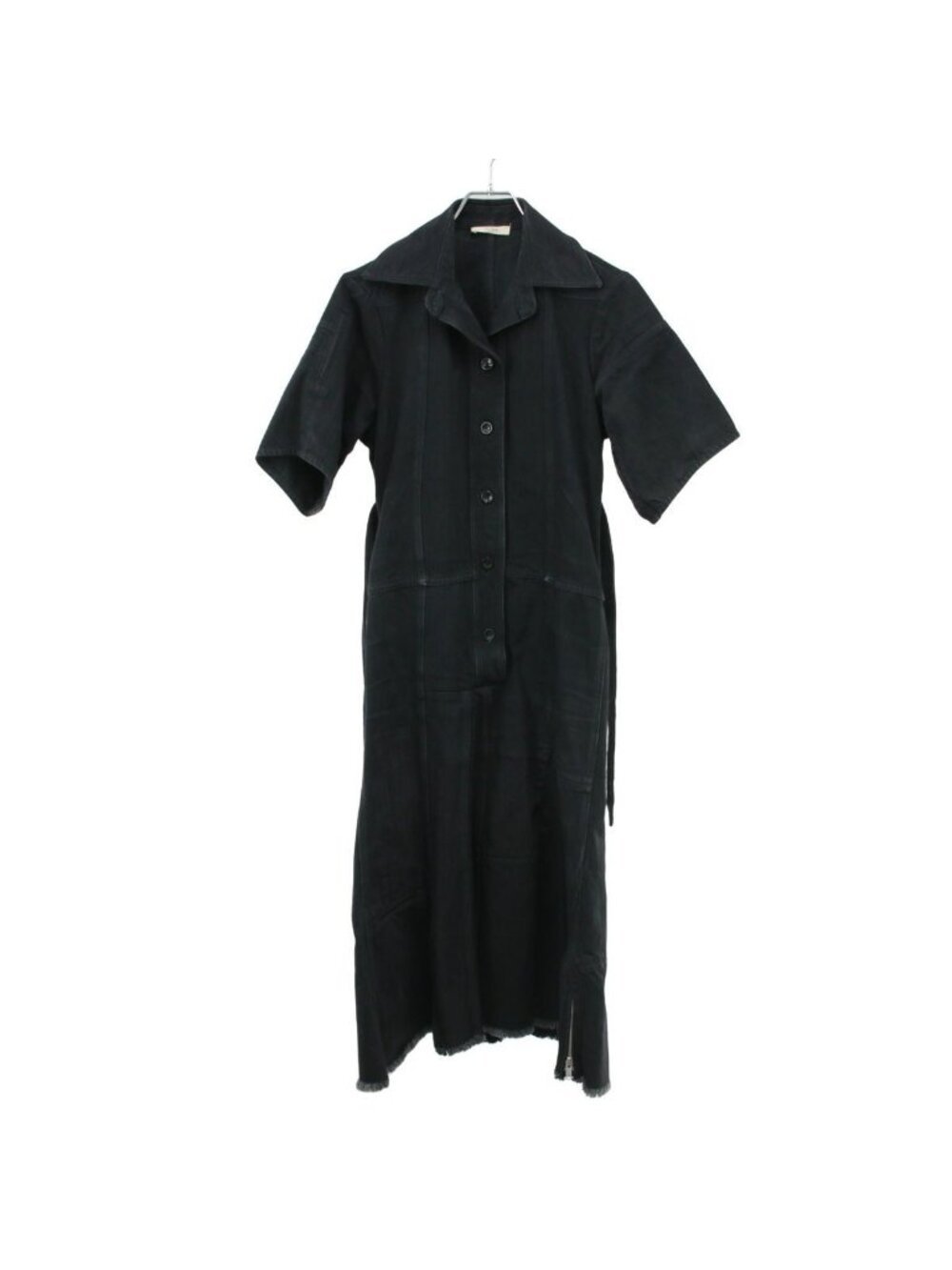 Celine by Phoebe Philo Cut Off Belted Denim Dress 2 Black 36